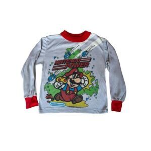 VINTAGE 1989 Very Rare NINTENDO SUPER MARIO BROS Nintendo Power Shirt White SZ 8